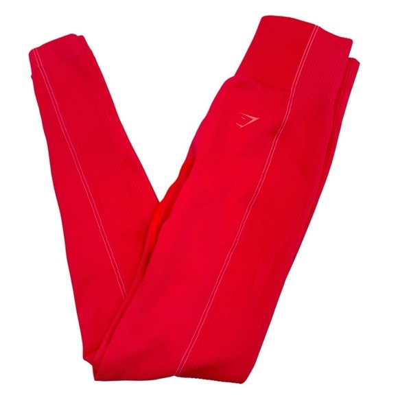 Gymshark Ultra Seamless Neon Pink Sports Bra and Leggings Set SMALL - Picture 9 of 17